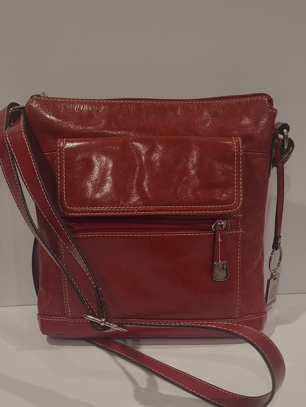 Classic Red Leather Crossbody Bag - Timeless Women's Satchel